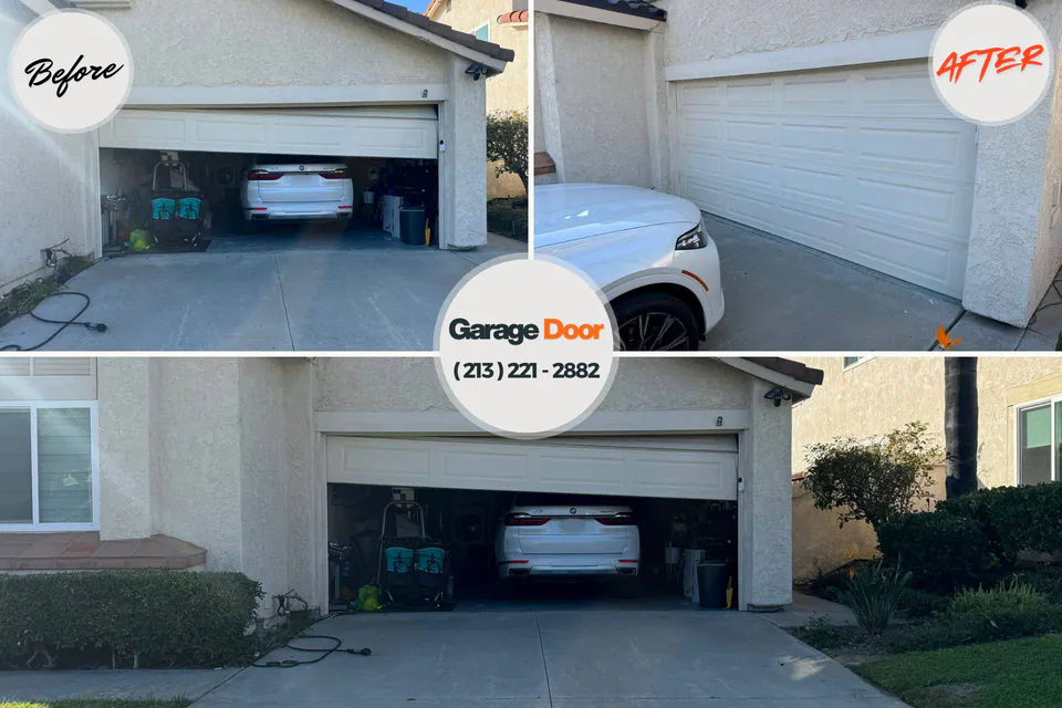 Before and after: garage door repair Elm City, NC